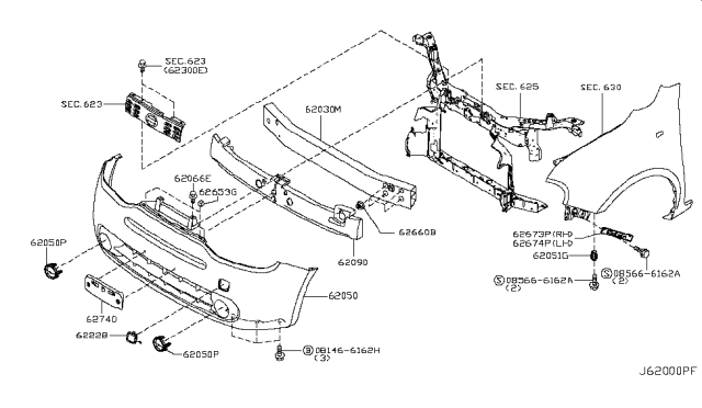 2014 Nissan Cube Front Bumper Diagram