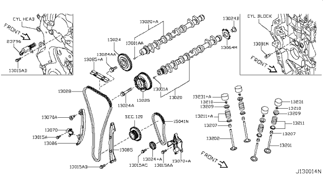 2011 Nissan Cube Camshaft & Valve Mechanism Diagram