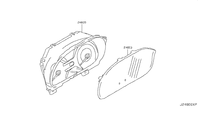 2013 Nissan Cube Speedometer Assembly Diagram for 24820-1FU3B