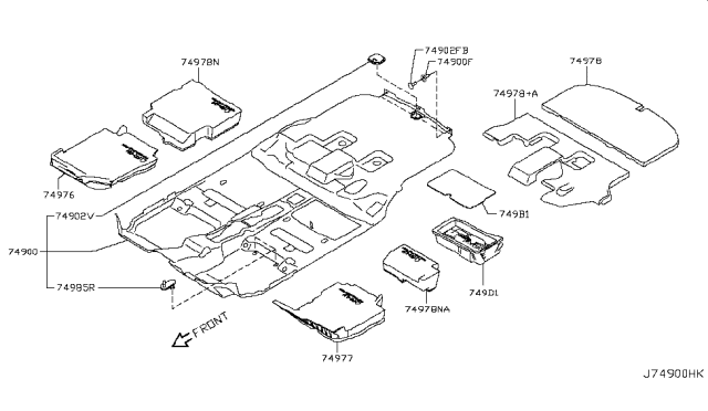 2011 Nissan Cube Floor Trimming Diagram 1