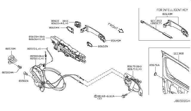 2012 Nissan Cube Escutcheon Assy-Door Outside Handle Diagram for 82644-1FG0A