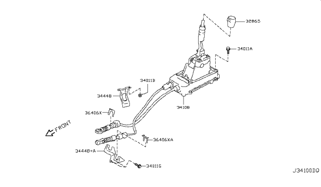 2011 Nissan Cube Bracket Cable Diagram for 34448-EE400