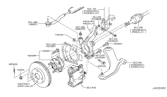 2011 Nissan Cube Rotor-Disc Brake,Front Diagram for 40206-EM10B