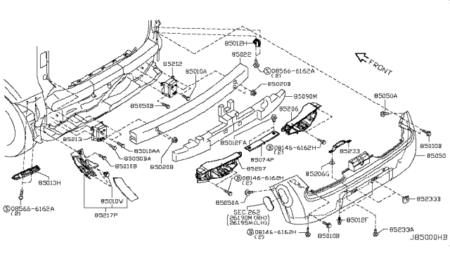 2014 Nissan Cube Rear Bumper Diagram