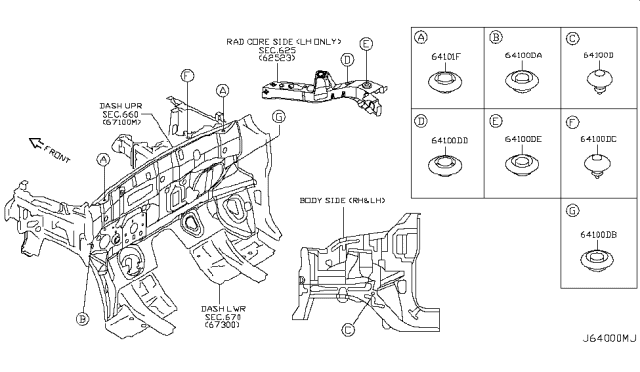 2010 Nissan Cube Plug Rubber Diagram for 01658-00693