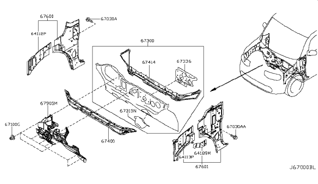 2010 Nissan Cube Dash Panel & Fitting Diagram