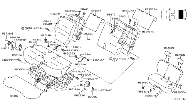 2010 Nissan Cube Rear Seat Diagram 3