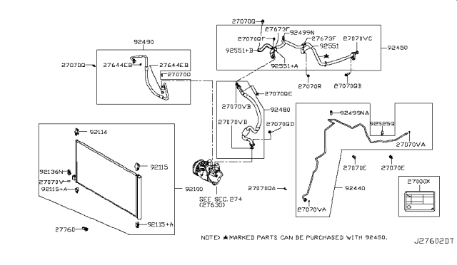 2019 Nissan Rogue Condenser,Liquid Tank & Piping Diagram 1