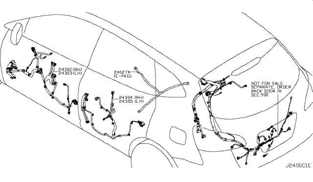 2017 Nissan Rogue Harness-Front Door,RH Diagram for 24124-7FR0A