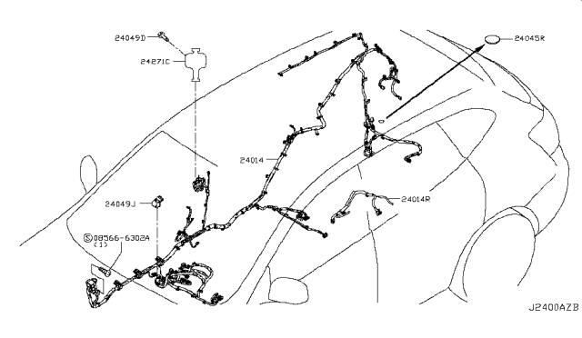 2016 Nissan Rogue Harness-Body Diagram for 24014-6FK0C