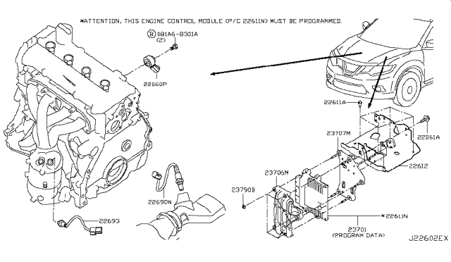 2018 Nissan Rogue Japan Make Engine Control Module Diagram 2
