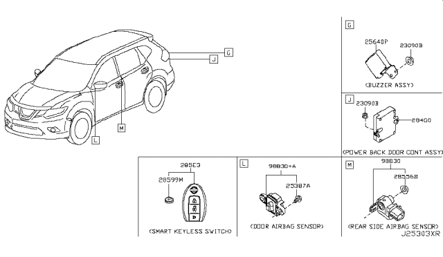 2017 Nissan Rogue Japan Make Electrical Unit Diagram 3