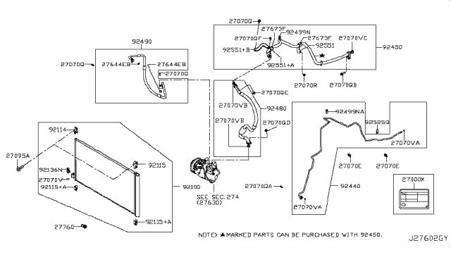 2018 Nissan Rogue Pipe-Front Cooler,Low Diagram for 92450-6FK0A