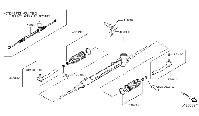 2019 Nissan Rogue Japan Make Manual Steering Gear Diagram