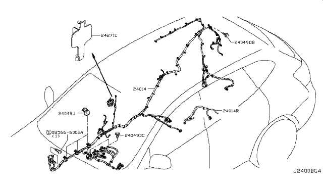 2019 Nissan Rogue Harness-Body Diagram for 24014-7FW1A