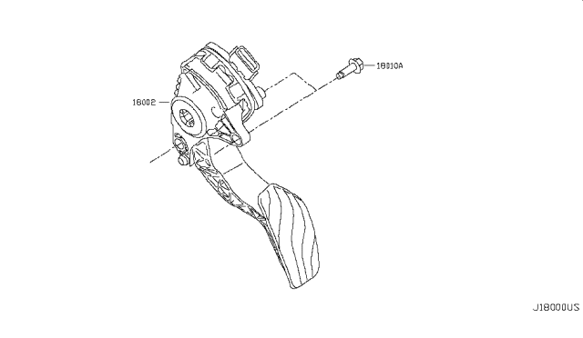 2016 Nissan Rogue Lever Complete-Accelerator W/Drum Diagram for 18002-DF30A