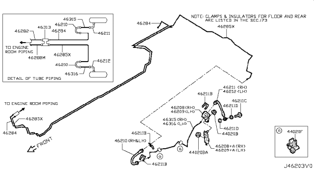 2018 Nissan Rogue Brake Piping & Control Diagram 5