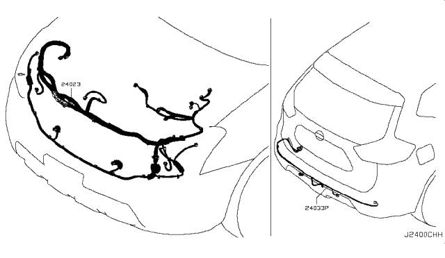 2017 Nissan Rogue Harness-Sub Diagram for 24023-7FW1A