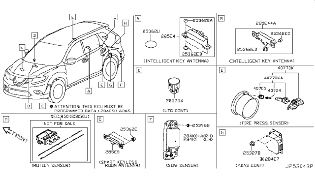 2018 Nissan Rogue Japan Make Electrical Unit Diagram 7