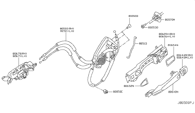 2017 Nissan Rogue Escutcheon-Outside Handle,Front Door RH Diagram for 82646-4JA0A