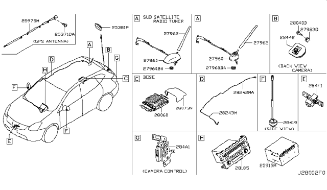 2016 Nissan Rogue Japan Make Audio & Visual Diagram 1