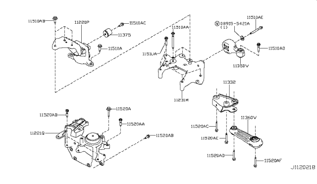 2019 Nissan Rogue Dynamic Damper Assembly Diagram for 11375-5HA0A