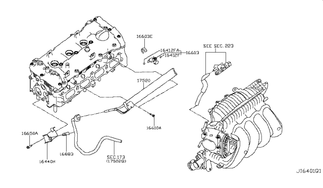 2016 Nissan Rogue Fuel Strainer & Fuel Hose Diagram