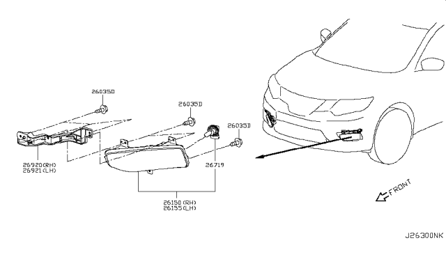 2018 Nissan Rogue Japan Make Fog,Daytime Running & Driving Lamp Diagram
