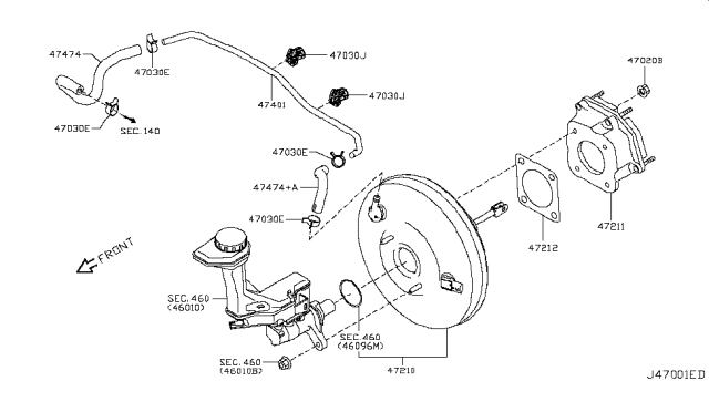 2016 Nissan Rogue Japan Make Brake Servo & Servo Control Diagram 1