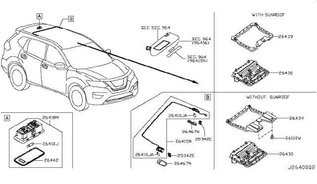 2016 Nissan Rogue Bracket-Map Lamp Diagram for 26439-4CE0A