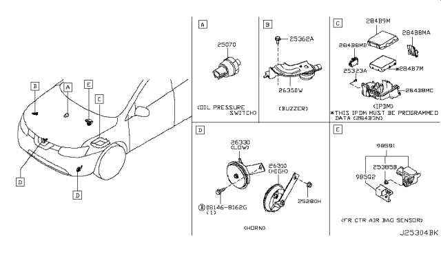 2018 Nissan Rogue Japan Make Electrical Unit Diagram 1