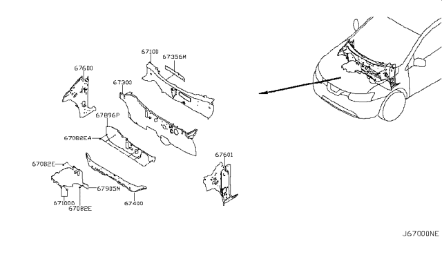 2019 Nissan Rogue Dash Side RH Diagram for G6240-7FHMA