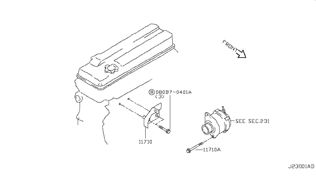 2017 Nissan Rogue Japan Make Alternator Fitting Diagram