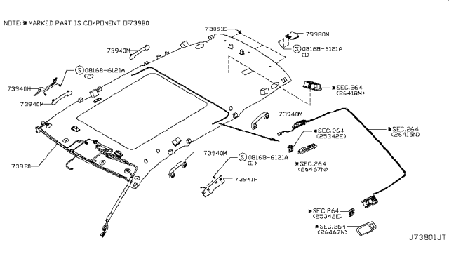 2018 Nissan Rogue Japan Make Roof Trimming Diagram 1