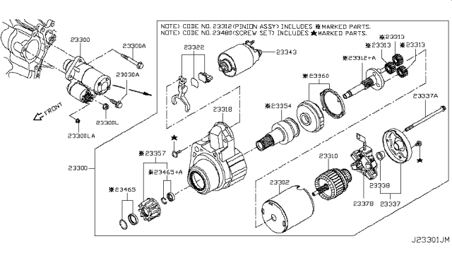 2019 Nissan Rogue Shift Lever Set Diagram for 23322-ED000