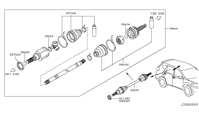 2017 Nissan Rogue Japan Make Rear Drive Shaft Diagram 2