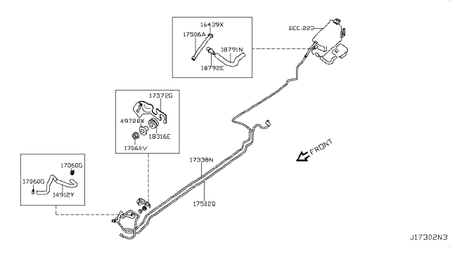 2018 Nissan Rogue Hose Diagram for 17335-4BA0A