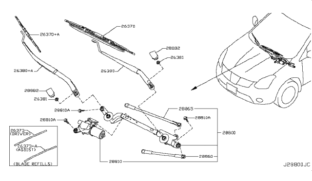 2016 Nissan Rogue Windshield Wiper Diagram