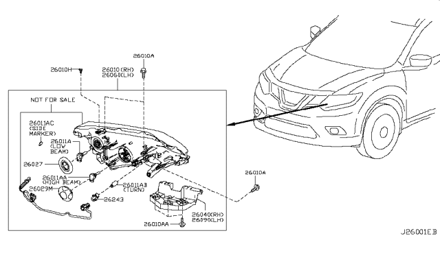 2017 Nissan Rogue Japan Make Headlamp Diagram 2