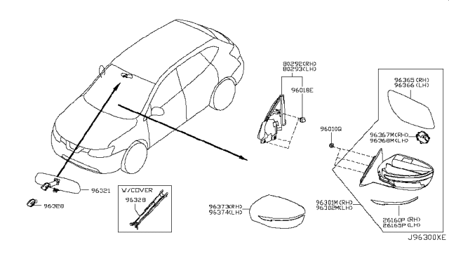 2019 Nissan Rogue Rear View Mirror Diagram 1