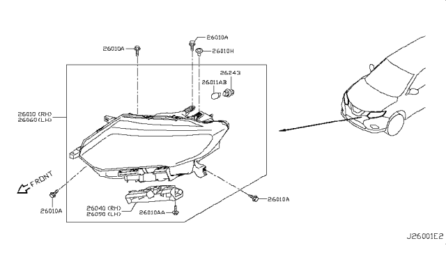 2017 Nissan Rogue Japan Make Headlamp Diagram 4