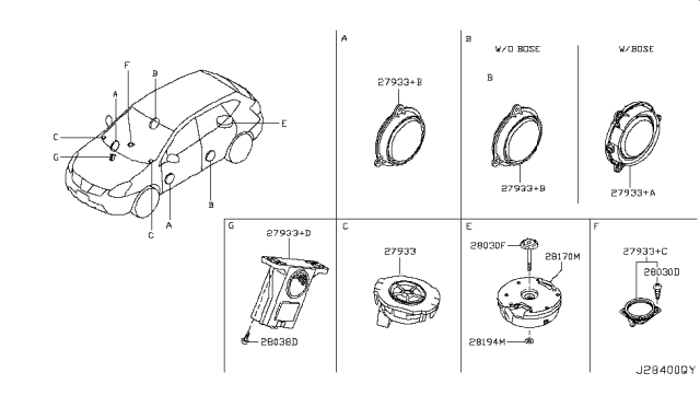 2018 Nissan Rogue Japan Make Speaker Diagram 1
