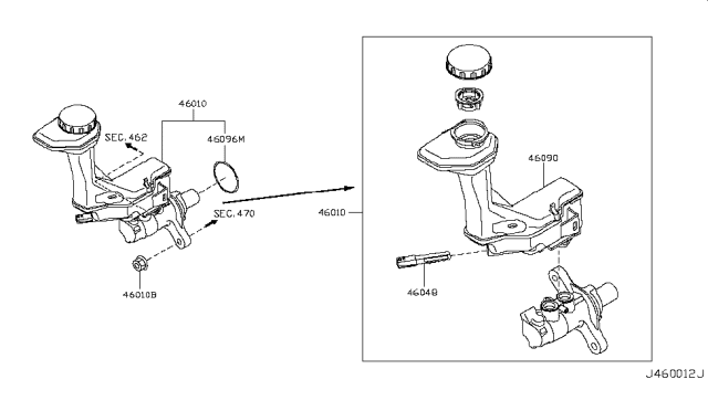 2018 Nissan Rogue Japan Make Brake Master Cylinder Diagram 1