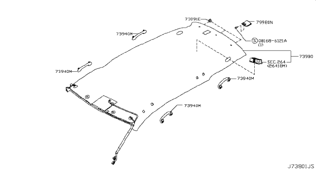 2018 Nissan Rogue Roof Trimming Diagram 2