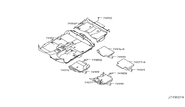 2017 Nissan Rogue Floor Trimming Diagram 1