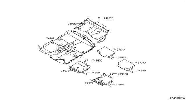 2017 Nissan Rogue Japan Make Floor Trimming Diagram 1