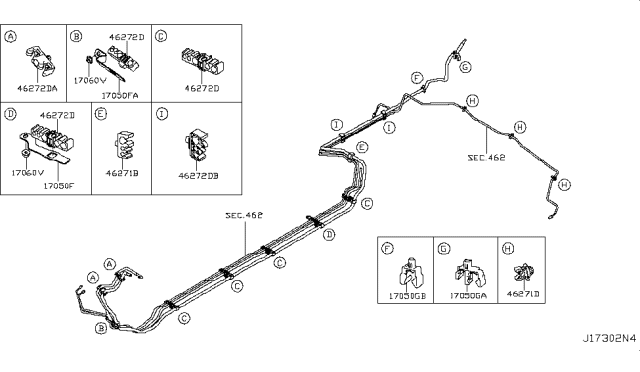 2018 Nissan Rogue Japan Make Fuel Piping Diagram 1