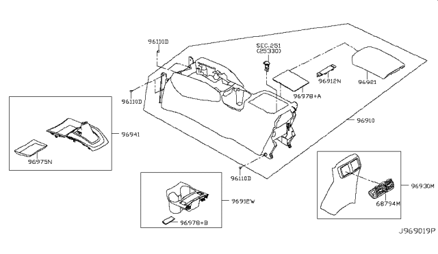 2017 Nissan Rogue Japan Make Console Box Diagram 3