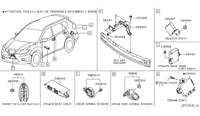 2018 Nissan Rogue Japan Make Electrical Unit Diagram 6