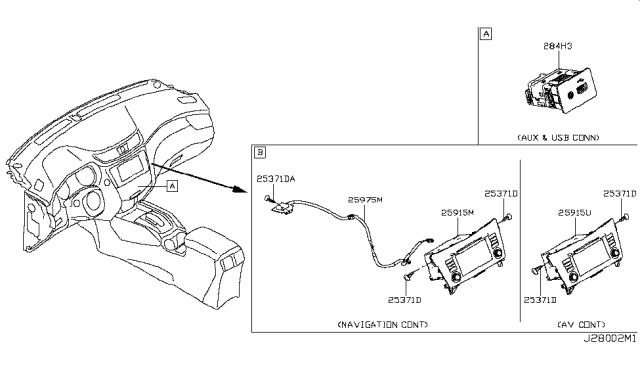 2019 Nissan Rogue Control Assembly - Av Diagram for 2591A-8FM0C